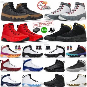 Jumpman 9 hombres zapatos de baloncesto 9s Countdown Pack Chile Fire Red University Gold Powder Blue hombres entrenadores zapatillas de deporte shoeYsQ3 #