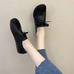 Zapatos informales para mujer, planos, a la moda, tacones altos, mujeres embarazadas, abuela, otoño, zapatos planos sin cordones, tallas 35-40