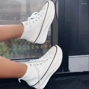 Chaussures décontractées femmes formateurs haut Sneaker toile chaussures femmes dame automne chaussures femme respirant fille blanc noir baskets