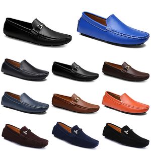 Casual Doudous Leathers Men Driving Shoes Breatable suave Sole Light Tans Black Navys Blancos azules Sier Yellow Gray Calzado All-Match Outdoor Cross-Borde 95