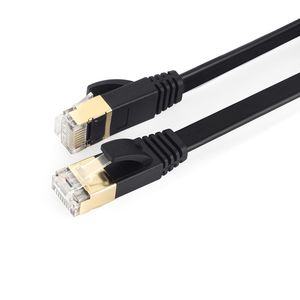 Câble Ethernet Cat 7 haute vitesse 10 Gbit/s 600 MHz, cordon Ethernet blindé, câble LAN avec RJ45, cordon de raccordement réseau Internet plat résistant aux intempéries, fil LAN rapide pour les jeux, P