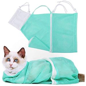 Cat Bathing Bag Anti-Bite and Anti-Scratch Cat Grooming Bag for Bathing, Nail Trimming, Medicine Taking,Adjustable Multifunctional Breathable Restraint Shower Bag