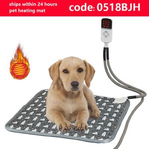 Camas para gatos, muebles para perros, almohadilla térmica eléctrica ajustable, resistente al agua con temperatura, con temporizador, alfombrilla calentada para mascotas, suministros para dormir 230628