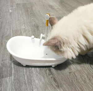 Towls de gatos comederos de bañera automática dispensador de agua de mascotas bebida para bebedor de fuentes electrónicas para suministros de gatito230J4826622