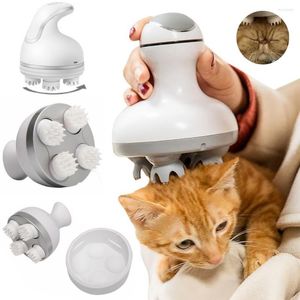 Cat Carriers 2023 Conception brevetée Silicone Multifonctionnel Dragon Tête de préhension Masseur pour animaux de compagnie Charge Pétrissage électrique Massage du cuir chevelu