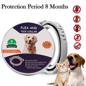 Colliers pour chat Laisses Période de protection de 8 mois Supprime le collier vermifuge pour chien Anti-puces Anti-moustique Insectifuge Rétractable Produits pour animaux de compagnie