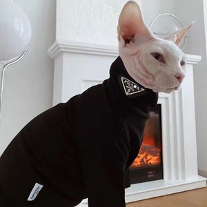 Disfraces de gato Sphynx ropa de gato alemán Sphinx sin pelo primavera otoño algodón Base inferior negro cómodo moda fresca mascota 220908