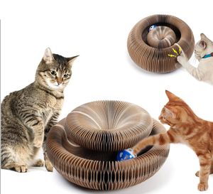 Cat Furniture Scratchers Magic Organ Board Toy with Bell Grind Claw Climbing Corrugated Paper Product 220906