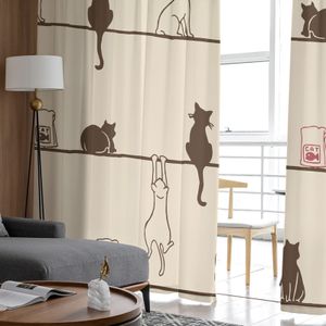 Cortinas de ratón de cuerda de gato Cortina de gasa moderna para sala de estar dormitorio de hilo de hilo