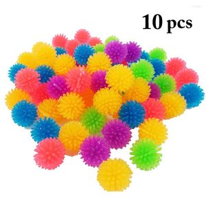 Jouets pour chat 10 pièces boules pour chaton chats fournitures pour animaux de compagnie couleur aléatoire balle de jeu doux Spiky jouet exercice