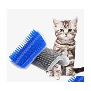 Cat Toys 4 Color Pet Toy Corner Cats Cepillo Peine Jugar Cerdas de plástico para rascar Arco Masr Auto aseo Scratcher Roduct Drop Delivery Dhxi5