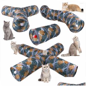 Jouets pour chats, Tunnel pliable pour animaux de compagnie, entraînement interactif et amusant, pour chiot, chaton, Tube de jeu, livraison directe, Dh7Dm