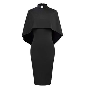 Église catholique femmes manches chauve-souris robe crayon élégantes robes de clergé de prêtre avec col d'insertion de languette