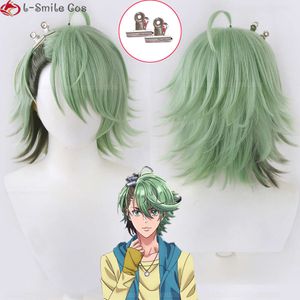 Catsuit Costumes Anime Futo détective Cosplay perruque Fuuto PI Philip clair mélangé gris vert foncé résistant à la chaleur cheveux perruques épingle à cheveux