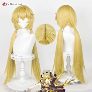 Costumes Catsuit Game Honkai: Star Rail Hook Cosplay 90 cm jaune doré avec double queue de cheval cheveux résistants à la chaleur perruques Anime + bonnet de perruque