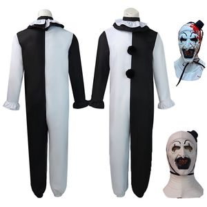 Disfraces de Catsuit Halloween Adultos Niños Terrorifier Art El Payaso Joker Cosplay Disfraz Horror Mono Sombrero Máscara Trajes Halloween Carnaval Traje