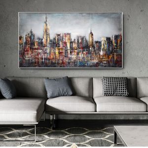 Pintura de Cavans, paisaje de ciudad abstracto, carteles e impresiones modernos, imagen artística de Graffiti de pared para sala de estar, decoración del hogar, Cuadros sin marco