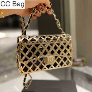 CC Bag Shopping Bags 2022ss Trend Luxury Flap Top Gold Metal Hollow Woven Lined Zipper Leather Classic Check Chain Messenger Designer Senior