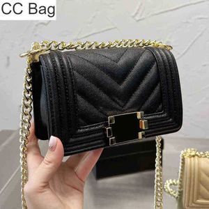 CC Bag Shopping Bags 2022ss Womens Chevron Line Boys Bag Caviar Calfskin Four Color Options Sac à main Gold Hardware Chain Fermoir Cover Square M