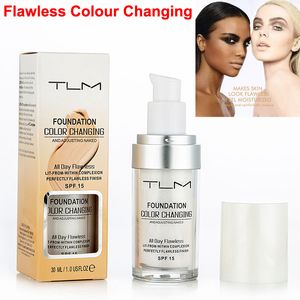TLM Flawless Color Changing Foundation Contour Concealer Cover BB Cream Fond de Teint Liquide Maquillage SPF15 Votre Base de Ton de Peau Nude Visage Hydratant Cosmétique