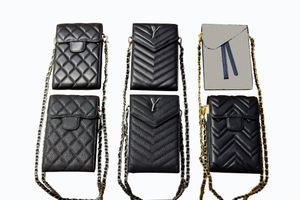 CC Nouveau sac de téléphone portable de luxe pour femmes Sac de mode de créateur Sac de carte pliant Pochette Sac de monnaie Top Designer Sac de passeport Sac en cuir pur