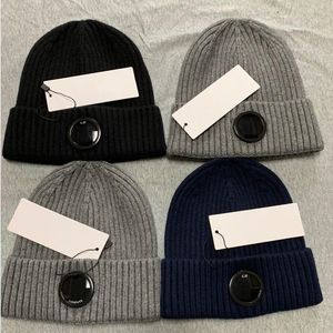 Ccp one lens men caps cotton knitted warm beanies outdoor casual Winter windproof hats unisex skull caps black