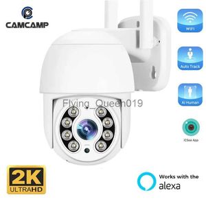 Objectif CCTV 1080P Caméra de surveillance Wifi PTZ Alarme de détection de mouvement extérieure Moniteur bébé Smart Home 2MP Caméras de sécurité vidéo sans fil YQ230928