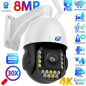 Objectif de vidéosurveillance 8MP 4K Caméra IP extérieure Zoom 30X WiFi PTZ Speed Dome Caméra de vidéosurveillance Suivi humanoïde Couleur Caméras de surveillance de sécurité nocturne YQ230928