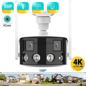 CCTV Lens BESDER 8MP 4K Dual Lens Ultra wide angle 180 Wifi IP Camera Cecurity Protection Ai Human Detect Security Surveillance ICSEE APP YQ230928