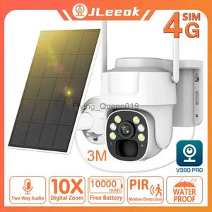 CCTV Lens JLeeok 5MP 4G Outdoor Solar Camera Built-In Battery PIR Motion Detection Security Surveillance PTZ WIFI Camera V380 PRO YQ230928