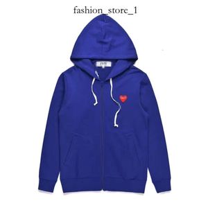 CDGS Sweat à capuche Sweat-shirts pour hommes sweat-shirts Designer Men's Cro Des Garcons jouer à un sweat CDG COEUR RED ZIP UP HOODIE Brand Navy Blue Size XL CDGS Shirt 925