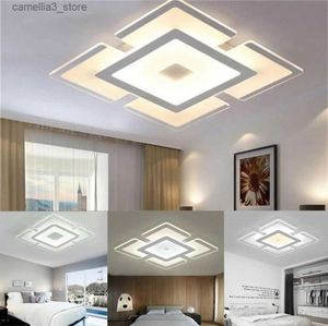 Plafonniers 110V-220V 20CM Sky City plafonnier carré acrylique plafond moderne à LEDs lumières panneau vers le bas lumière cuisine chambre salon mur Q231012