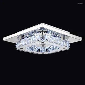 Plafonniers 2024 lampe à LED moderne Flush Mount Crystal Light en acier inoxydable 90-265v couloir