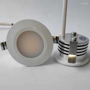 LIGNES PLADIQUES 2PCS / PACK MINI DIMMable COB LED Spotlights 3W 45 mm 100V-240V Bijoux Affichage de l'armoire encastrée lampe à la baisse