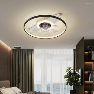 Luces de techo Luz de dormitorio de Amazon 110Vled Ventilador invisible Macaron Salida minimalista nórdica