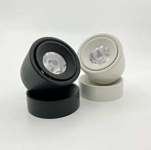 Plafonniers Dimmable LED Light AC85-240V 5W 7W 9W 12W 15W 18W Montage en surface et spot COB rotatif à 360 degrés