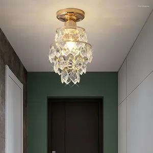 Lautres de plafond Frixchur Mini Crystal Chandelier Modern Light For Halway Kitchen Bedroom Dining Room Chandeliers Gold