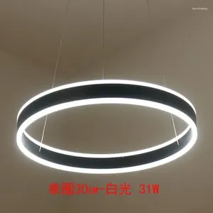 Plafonniers lampe dans le salon bâtiment duplex rond haut et bas acrylique lumineux post-moderne simple personnalité créative