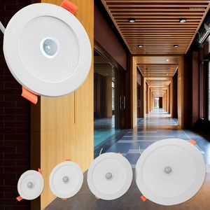 Luces de techo Led Downlight luz PIR Sensor de movimiento 5W 7W 9W 12W lámpara empotrada Panel redondo para foco de pasillo interior