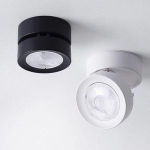 Plafonniers LED Downlight monté en surface COB Spotlight 5W7W10W15W Pliable Rotation à 360 degrés Éclairage mural de fond