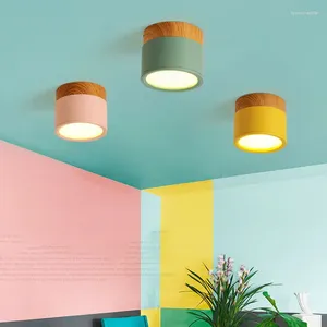 Plafonniers modernes colorés LED lumière chambre couloir balcon lampe cuisine montage en surface