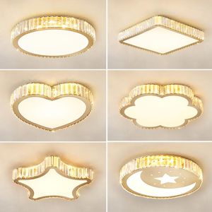 Plafonniers Moderne Cristal LED Lampe Pour Chambre Salon Toit Intérieur Décor À La Maison Encastré Lumineux Lustre Luminaire 2023
