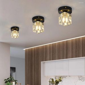 Loucles de plafond couloir moderne lampe à cristal carré à l'intérieur pour balcon couloir galerie de cuisine plafonnier