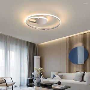 Luces de techo LED modernas para dormitorio Sala de estudio Plafon Techo AC110V-220V Lámpara cromada / chapada en oro Lustre Fixtues