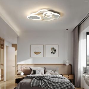 Plafonniers Moderne LED Lumière Dimmable Nuage Forme Encastré À Distance Créatif Acrylique Lustres Luminaire Chambre Chambre 36W / Blanc