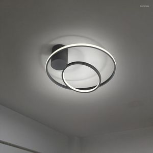 Luces de techo, lámpara LED minimalista moderna para sala de estar, iluminación nórdica, novedad, diseño redondo, decoración de dormitorio, accesorio blanco y negro