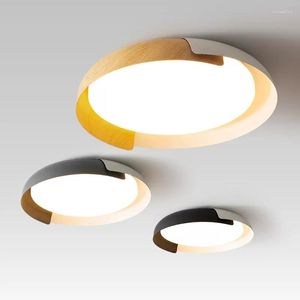 Luces de techo, lámparas redondas de luz LED nórdicas modernas, lámparas redondas para el hogar, dormitorio, estudio, sala de estar, 24W, 36W, accesorio de iluminación montado en superficie