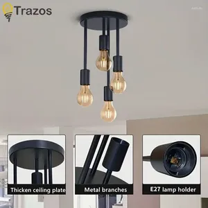Plafin Lights Modern Nordic Restaurant Chandelier Four Black Gold Bedroom Study Table Bar Small Simple Creative Dining Room Lamps