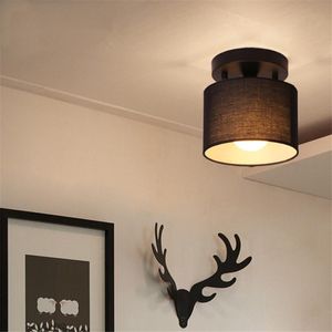 Ceiling Lights Modern Simple LED Light Traditional 25CM Cloth Round Shade Indoor Lamp For Bedroom Corridor Kitchen Lighting Fixture
