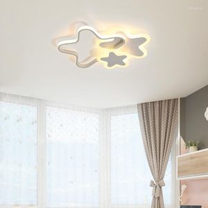 Luces de techo Estrellas LED nórdicas para sala de estar Lámpara azul Dormitorio Luz moderna Accesorio de cocina montado